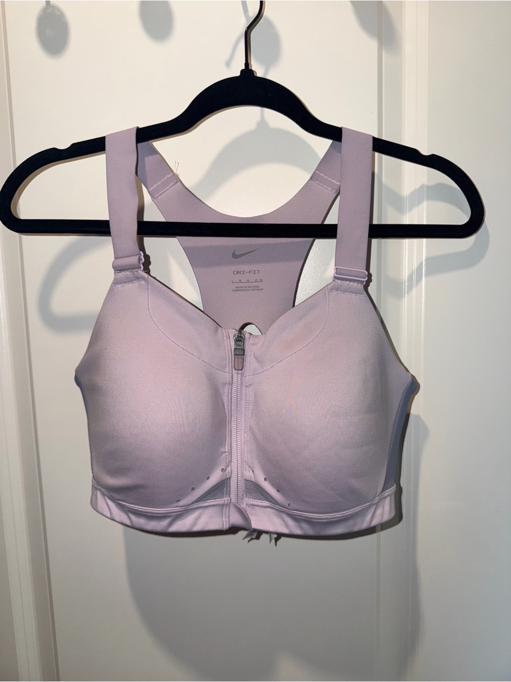 Nike Dri-FIT Front-Zip High Support Sports Bra - Light Lavender